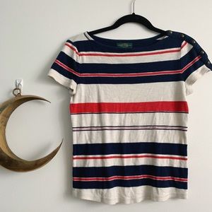 Lauren Jeans Co. blue and red striped shirt! :)
